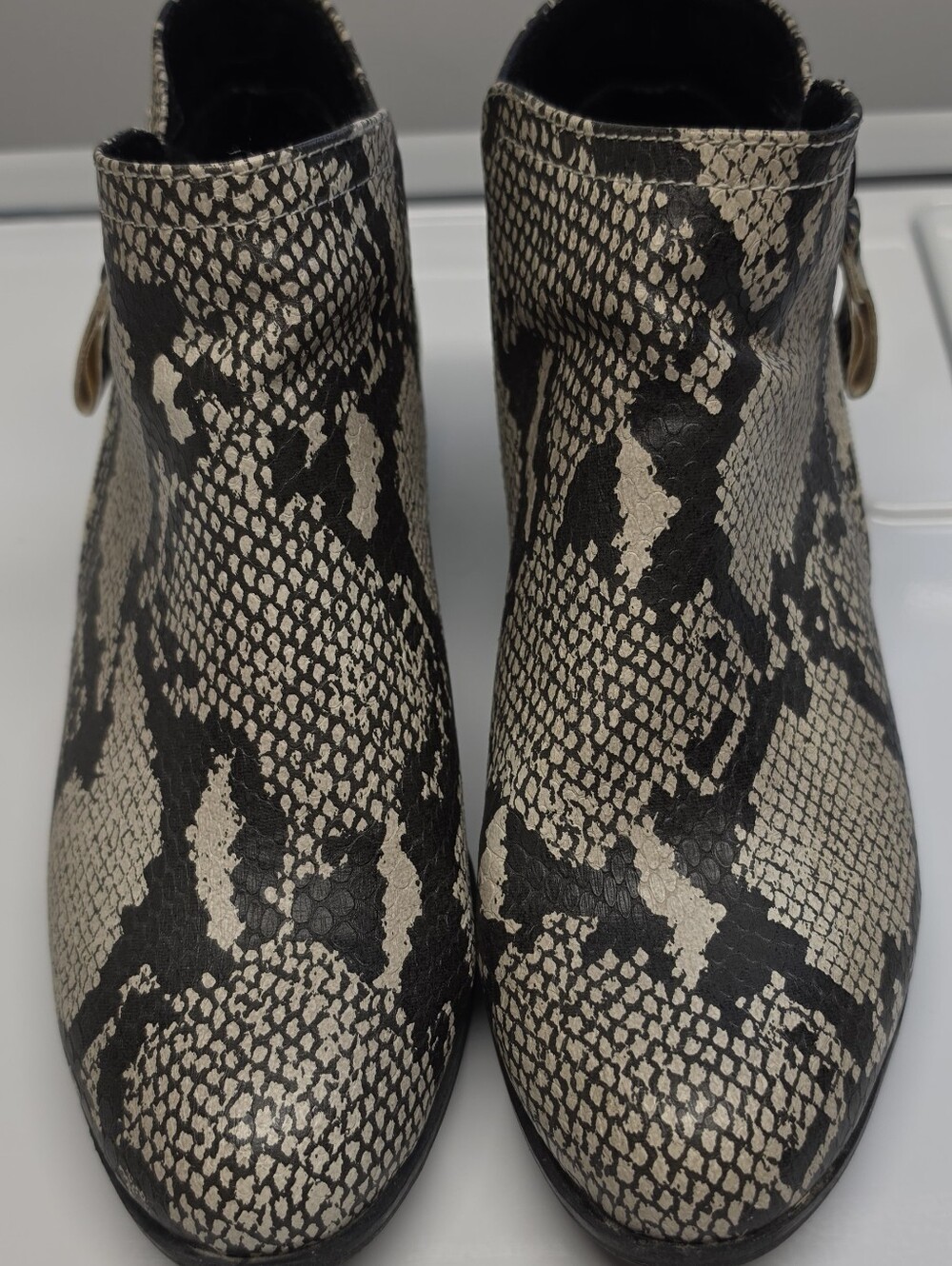 Women’s Arizona Snake-Print Ankle Boots - Shades Of Grey Size 8